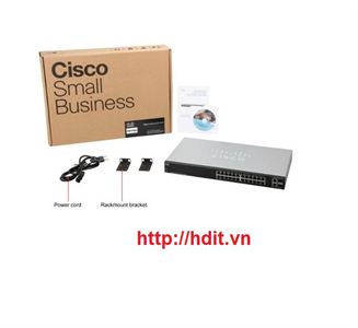 Thiết bị mạng Switch Cisco SLM224GT 24-port 10/100 + 2-Port Gigabit Switch - SLM224GT (SF200-24)