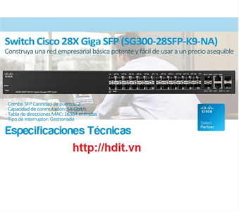 Thiết bị mạng Cisco SG300-28SFP 28-port Gigabit SFP Managed Switch - SG300-28SFP-K9 