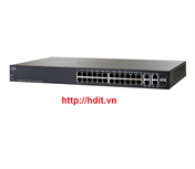 Thiết bị mạng Cisco SG300-28PP 24-Port 10/100/1000 Gigabit PoE (Công suất tối đa mỗi port 15.4W, Công suất tối đa switch 180W) Switch -  (SG300-28PP) 
