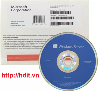Hệ điều hành Windows Svr Std 2016 64Bit English 1pk DSP OEI DVD 16 Core P73-07113	