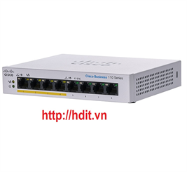 Thiết bị chuyển mạch Cisco CBS110 Unmanaged 8-port GE, Partial PoE, Desktop, Ext PS - CBS110-8PP-D-EU