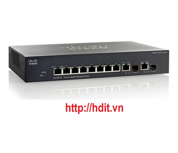 Thiết bị chuyển mạch Cisco 8-port PoE+ (support 60W PoE Port) 10/100Mbps with 62W power budget + 2-port Combo Mini-GBIT Managed Switch - SF352-08P-K9