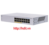 Thiết bị chuyển mạch Cisco CBS110 Unmanaged 16-port GE, Partial PoE with 64W power budget - CBS110-16PP-EU