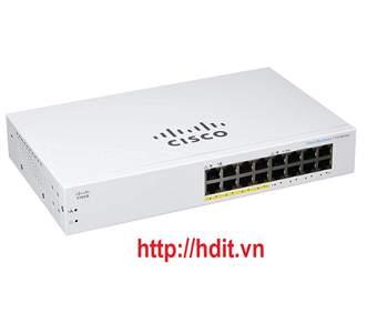 Thiết bị chuyển mạch Cisco CBS110 Unmanaged 16-port GE, Partial PoE with 64W power budget - CBS110-16PP-EU