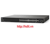 Thiết bị chuyển mạch Cisco 24-port PoE+, 10/100Mbps with 185W power budget (support 60W PoE Port) + 2 Gigabit copper/SFP combo + 2 SFP ports Managed Switch - SF350-24P-K9 