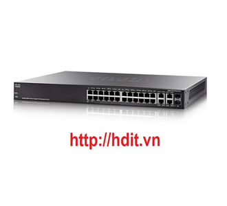 Thiết bị chuyển mạch Cisco 24-port PoE+ (support 60W PoE Port) Gigabit with 195W power budget + 2 Gigabit copper/SFP combo + 2 SFP ports Managed Switch - SG350-28P-K9