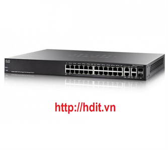 Thiết bị chuyển mạch Cisco 24-port PoE+ (support 60W PoE Port) Gigabit with 382W power budget + 2 Gigabit copper/SFP combo + 2 SFP ports Managed Switch - SG350-28MP-K9 