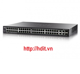 Thiết bị chuyển mạch Cisco 48-port PoE+ (support 60W PoE Port) Gigabit with 375W power budget + 2 Gigabit copper/SFP combo + 2 SFP ports Managed Switch - SG350-52P-K9