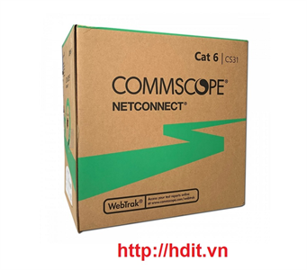 Cáp mạng COMMSCOPE U/UTP, Cat.6, 4 đôi, CM, 24 AWG, Solid, Blue, 305m #1427071-6 