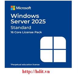 Phần mềm bản quyền Windows Server 2025 Standard - 16 Core License Pack