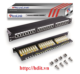 Thanh đấu nối Patch panel 24 port Cat6, STP, PICOLINK # PL-S1U24-C6