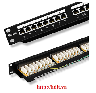 Thanh đấu nối Patch panel 24 port Cat6, STP, PICOLINK # PL-S1U24-C6